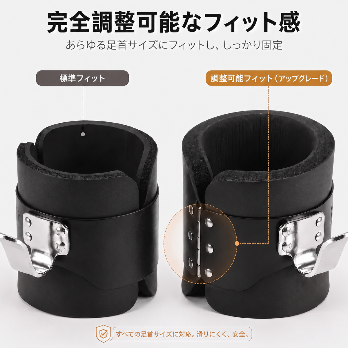 完全に調整可能なフィット感.